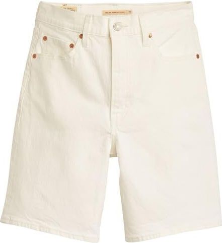 Levi's - Ribcage Bermuda Shorts - Blauw - 99% Katoen, 1% Elastaan