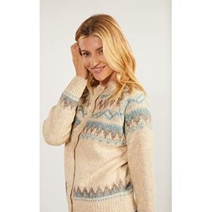 Colina - 15424762-CO02 - Gebreide Jas - Beige Blauw Bruin