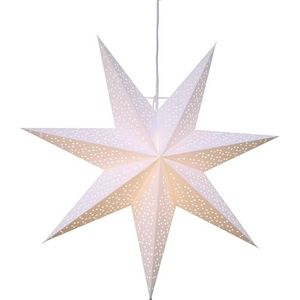 EGLO Kerstster voor binnen, decoratieve ster verlicht van papier om op te hangen, raamlichtster in wit, 3D adventsster met kabel, E14