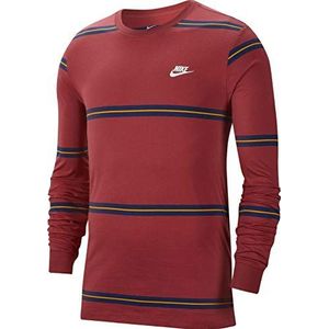 Nike heren Nsw strepen shirt met lange mouwen, groen (cedaar/white), (maat fabrikant: Small)