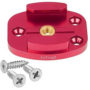 Fotodiox GoTough QR zwart metalen statische aansluiting voor GoPro HD Hero2, Hero3, Hero3 + en hero4 camera's, met schroefgaten, rood
