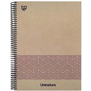 Unipapel | 100% gerecycled notitieboek, A4, kraftpapier, 80 vellen, 4 x 4, 90 g, violet, FSC-gerecycled, 100% hardcover, Uninature Concept