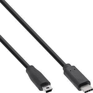 InLine 35752 USB 2.0 kabel, USB Type-C stekker naar Mini-B stekker (5 pol.), zwart, 2 m