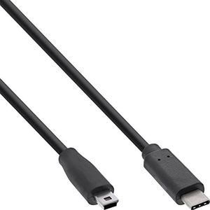 InLine 35752 USB 2.0-kabel, USB Type-C stekker naar mini-B-stekker (5 pool), zwart, 2 m