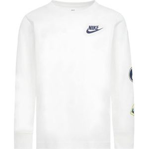 Nike T-shirt voor kinderen, retro sticker LS Tee, Wit, 2-3 A