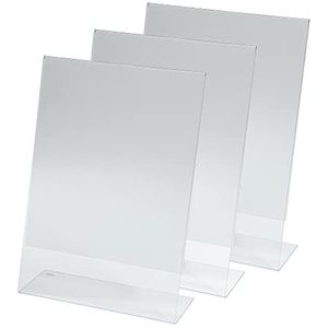 SIGEL Tafelstandaard schuin, 3 stuks, DIN A4, acryl, gegarandeerd UV-bestendig
