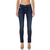 Stretchbroeken - Blauw Denim - Skinny Pasvorm - Mid Waist