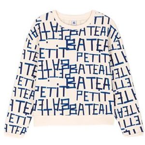 Petit Bateau Sweatshirt voor dames, Wit Avalanche/Multico, XS