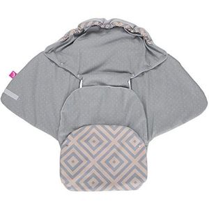 Baby Softshell inslagdeken voor babyschaal, autostoel, Maxi-Cosi, Romeinse en andere merken, ideaal voor kinderwagen, fietsaanhanger, buggy - vierkanten abrikoos