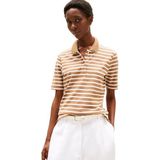 Tommy Hilfiger Dames 1985 REG PIQUE POLO SS WW0WW43224 S/S Polo, bruin (Hickory/Ecru Stp), XXS, Bruin (Hickory/Ecru Stp), XXS