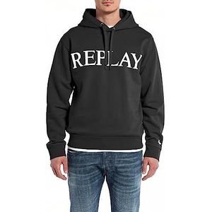 Replay Herenhoodie met capuchon, Zwart 098, L