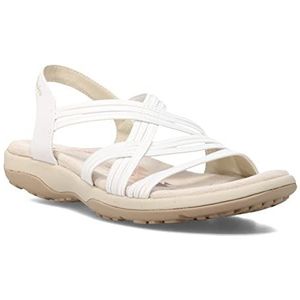 Skechers Dames Reggae Slim Simply Stretch Sandaal, Wit, 37 EU