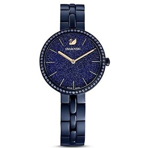 Swarovski Cosmopolitan horloge, Swiss Made, Metalen armband, Blauw, Blauwe afwerking