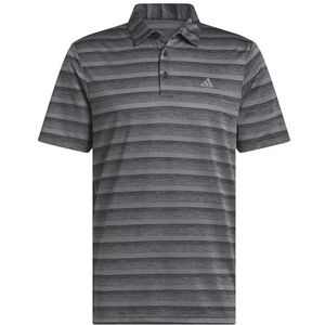 adidas Heren MENS TWO COLOR STRIPE POLO SHIRT, Black/Grey Four, L