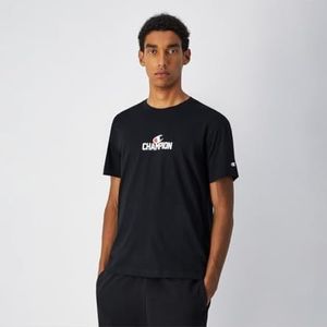 Champion Heren Legacy - grafisch T-shirt met achtergrondprint, zwart (KK001), S, Zwart (Kk001), S