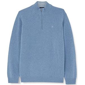 Hackett London Heren Lambswool Hzip Cardigan Sweater, horizonblauw, XL