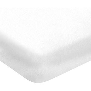 Homemania 14382 beschermhoes voor het bed, met hoeken, eenkleurig, katoen, 90 x 200 cm, wit