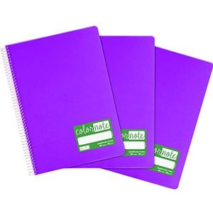 Grafoplás 98527535 notitieboekje, 3 mm, A4, omslag van polypropyleen, 80 vellen, 90 g/m², violet, serie ColorNote