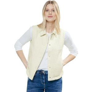 Cecil Bouclé Vest Coat voor dames, Raw Zand Beige, M