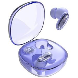 Mars Gaming MHIB2, Bluetooth 5.4 Oordopjes, Indringend Geluid, Ergonomisch Halftransparant en Ultracompact Ontwerp, 24 Uur Afspeeltijd, Draadloze Oordopjes met Oplaadcase en LED-indicator, Paars​