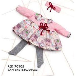 Berjuan- 38 cm roze panty grijs Ref: 70105-19, meerkleurig (70105)