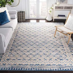 Safavieh Traditioneel rechthoekig tapijt voor binnen, gevlochten, collectie Brentwood, BNT899, in lichtgrijs / blauw, 122 x 183 cm