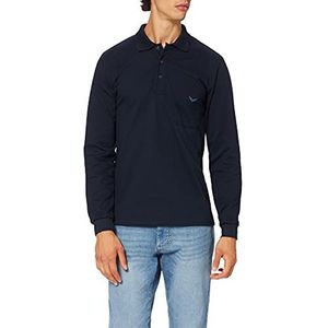 Trigema Poloshirt voor dames met lange mouwen van katoen, blauw (046), L