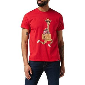 Joe Browns Heren giraffe op vakantie dier print grafisch t-shirt, rood, L