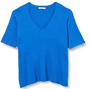 Peppercorn Tana V-hals Halve Mouw Rib Pullover Curve | Blauwe Truien Voor Vrouwen UK | Lente Dames Truien | Maat 18