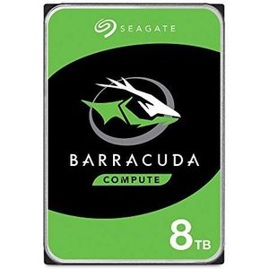 Seagate BarraCuda, 1 TB, Interne Harde Schijf, 3,5", SATA 6 GB/s, 5400 RPM, 256 MB cache, voor PC & laptop, FFP (ST8000DMZ04)
