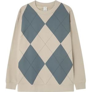 Springfield Rhombus Print Sweatshirt, Bruin, M voor Heren