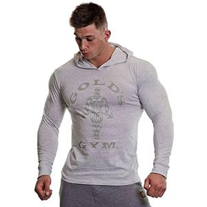 Gold's Gym Heren Workout Training Hooded Lange Mouw Zweet Top, Wit Marl, 2XL