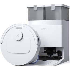ECOVACS DEEBOT T30C OMNI Robotstofzuiger en Dweilrobot, 20.000 Pa, ZeroTangle 3.0, TruEdge 2.0, TrueMapping 2.0, Alles-in-één OMNI-station, Automatisch zelfreinigingssysteem, Wit