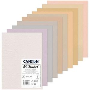 CANSON MI-TEINTES® honingraatpapier, 10 vellen A4, 160 g/m², pastelkleuren
