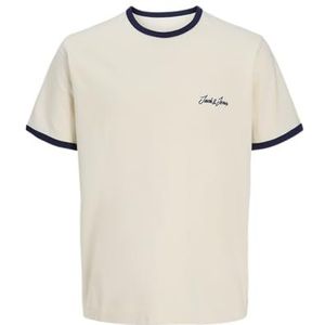 Jack & Jones - T-shirt - Beige - Katoen - Korte Mouwen