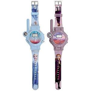 Lexibook - Disney Frozen - Walkie-Talkies Horloge, 2 stuks, bereik tot 200m, zaklamp, kompas, oplaadbaar, Blauw/paars - DMWTW1FZ