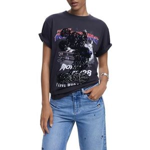 Desigual - Mickey - T-shirt - Korte Mouwen - Ronde Hals - Opdruk van Boodschappen en Mickey Mouse