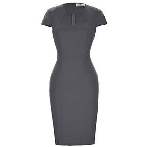 GRACE KARIN Women Work Dress Gorgeous Knee-Length Bodycon Cocktail Pencil Dress Dark Grey