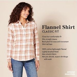 Amazon Essentials Women's Lichtgewicht geruite flanellen overhemd met klassieke pasvorm en lange mouwen, Rood Geruit, XXL