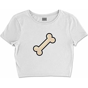 Bona Basics, Digitale print, basic T-shirt voor dames, 100% katoen, wit, casual, bovenstuk voor dames, maat: L, Wit