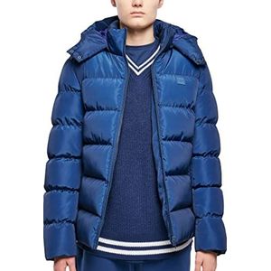 Urban Classics Puffer jas met capuchon voor heren, Ruimteblauw, L