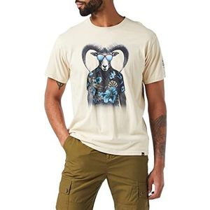 Joe Browns Heren Cool As A Ram Animal Print Grafisch T Shirt, Stone, S