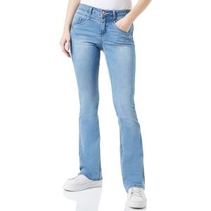 Cream Damesjeans, bootcut, volledige lengte, slim fit, regular tailleband, Austin Light Blue Denim, 27W
