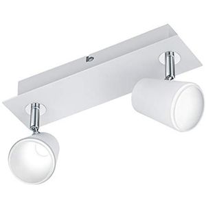 Trio Leuchten LED spotbalk Narcos 873170231, metaal wit mat, incl. 2x 6 watt LED, 16,0 x 28,5 x 9,5 cm