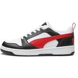 PUMA Unisex Rebound V6 Low Sneaker, Puma Wit voor All Time Red PUMA Black, 40 EU