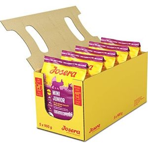 JOSERA MiniJunior (5 x 900 g) | Puppyvoeding voor kleine rassen | Voor optimale ontwikkeling | Super Premium droogvoer voor opgroeiende honden | Pack van 5