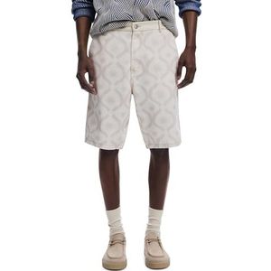 Desigual - Broek - Wit - Katoen - Knielengte - Regular Pasvorm