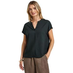 STREET ONE - Blouse - Pine grove green - Korte Mouwen - Hals met Split
