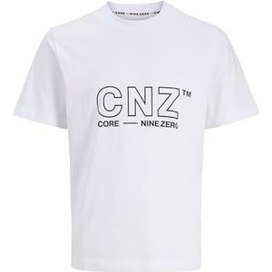 Jack & Jones - Shirt 'CNZ' - Zwart/Wit - Kwartmouw - Ronde Hals