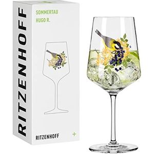 Ritzenhoff 2931015 Hugo-glas 500 ml – aperitief glas – serie Sommerdauw – motief 15 met kleurrijke vogel – Made in Germany